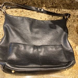Valentina hobo Crossbody black pebbled leather handbag